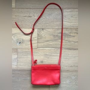 Celine Trio Lambskin Shoulder Crossbody Bag Red